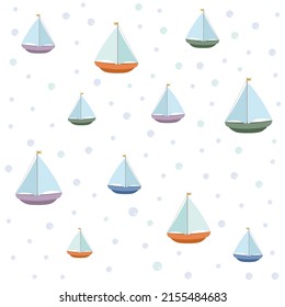 Set of colorful boat and bubbles