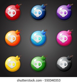 Coloridas bombas para el partido tres
