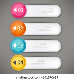 Set of colorful bookmarks, stickers, labels, tags. Numbered banners. Vector template for infographics