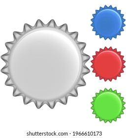 set of colorful bottle caps