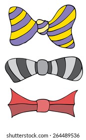 Set of colorful bow tie in different colors