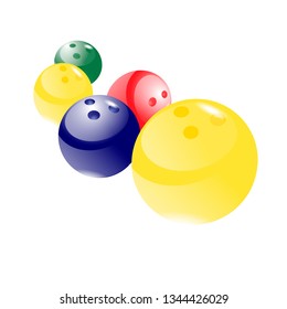 
set of colorful bowling balls