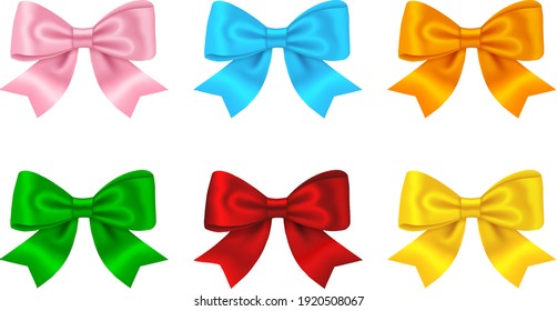 set of colorful bows vector