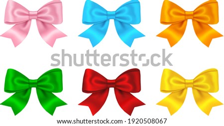 set of colorful bows vector