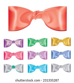 Set of colorful bows. Vector illustration