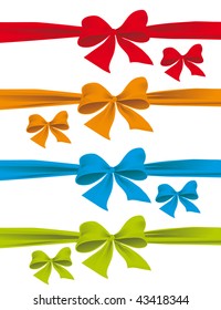 A set of colorful bows. Vector illustration
