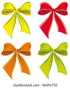 A set of colorful bows. Vector illustration