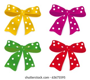 A set of colorful bows. Vector illustration
