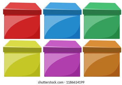 Set of colorful boxes illustration