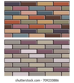 set of  colorful brick wall textures collection background pattern
