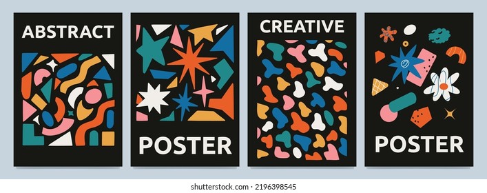 A set of colorful bright abstract posters.