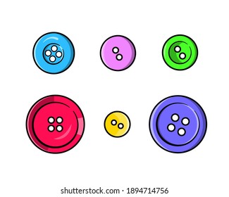 Set Of Colorful Buttons Vector Illustration Isolated On White