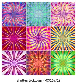 A set of colorful bright festive backgrounds for your designs.