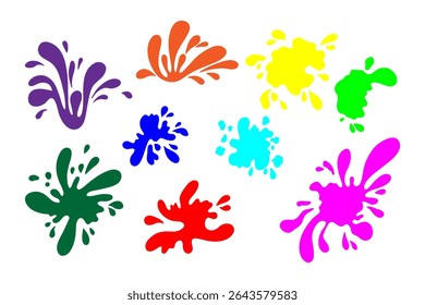 Set of Colorful Bright Ink Blots Illustration