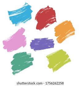 Set Colorful Brush Stroke Texture Vector