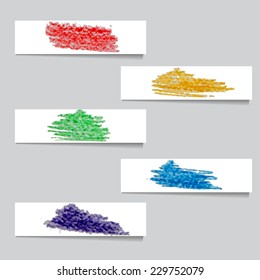 set of colorful brush strokes