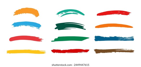 Set of colorful brush strokes