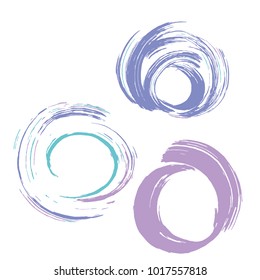 Set of colorful brush strokes. Dirty artistic design elements.