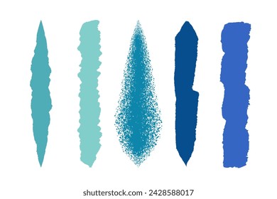 Set of colorful brush strokes, lines, hand painted design elements. Boxes, textures, backgrounds for text. Rough grunge edges. Artistic brushes.