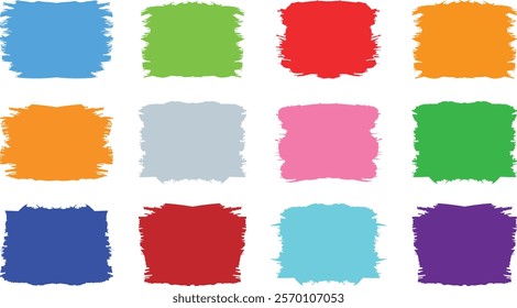 Set of colorful brush strokes, lines, Brush stain or permanent marker pen stroke set. Select the brush lines. Marker color stroke, Grunge banner collection. Vector- EPS 10.