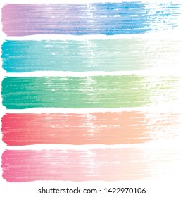 Set of colorful brush strokes. Modern design element. Vector illustration
