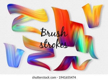 Conjunto de pinceladas coloridas. Ilustración vectorial, eps10