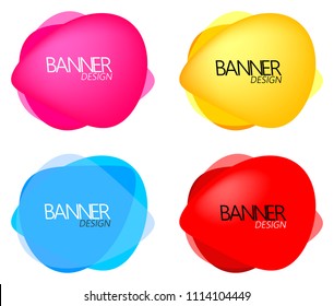 Set of colorful bubble banners design template, app icons, vector illustration