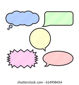 Set Of Colorful Bubble Talk Isolated On White Background. Vector