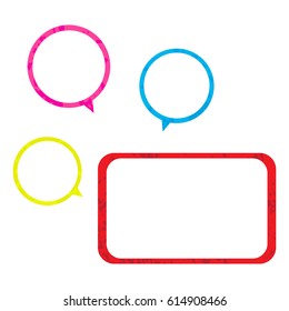 Set Of Colorful Bubble Talk Isolated On White Background. Vector