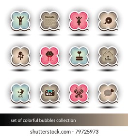 set of colorful bubbles collection