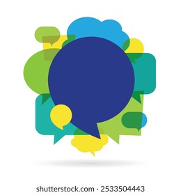 Conjunto de bolhas coloridas no fundo branco