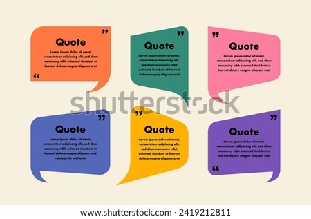 Set of colorful bubbles with place for quote. Collection of speech bubble, chat bubble or dialog boxes drawn in pastel color. Vector graphic design.