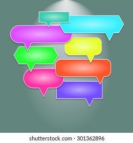 Set of Colorful Bubbles for Speech