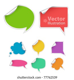 Set of colorful bubbles for speech — Vector bubbles
