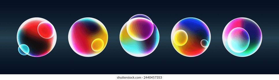 Set of colorful bubbles. Vector illustration. Elements for design and decor.