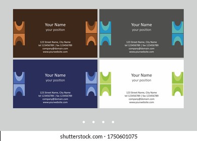 Set of colorful business card templates. Simple geometric abstract design and attractive colors - just add your text.