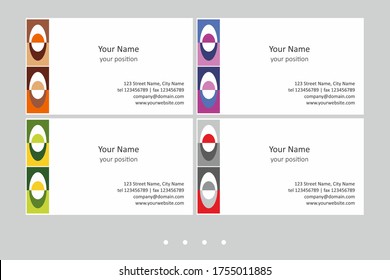 Set of colorful business card templates. Simple geometric abstract design and attractive colors - just add your text.