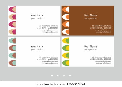 Set of colorful business card templates. Simple geometric abstract design and attractive colors - just add your text.