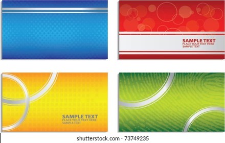 Set of colorful business cards