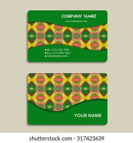 set of colorful business cards with geometric pattern, for greeting, invitation card, or cover. Vector illustration