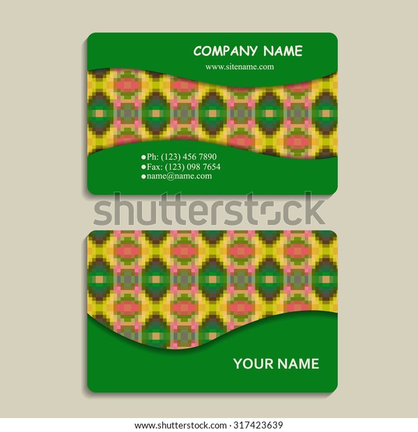 set of\
colorful business cards with geometric pattern, for greeting,\
invitation card, or cover. Vector\
illustration