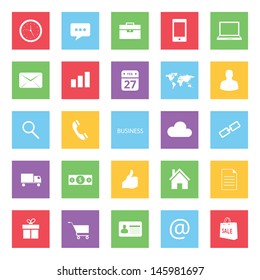 Set of Colorful Business Finance and Ecommerce Icons