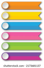 Set of colorful button, banner backgrounds, bars with circles. Editable vector. eps10
