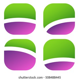Set of colorful button, icon shapes, backgrounds.