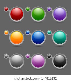 Set of colorful button or icon template bubbles