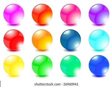 set colorful buttons
