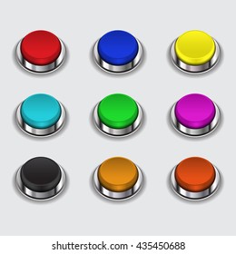 Set of colorful buttons