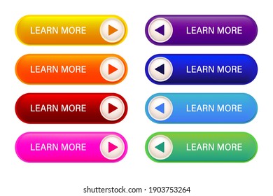 Set of colorful buttons design for web or app