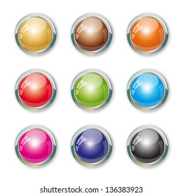 Set with colorful buttons. Illustration 10 version.