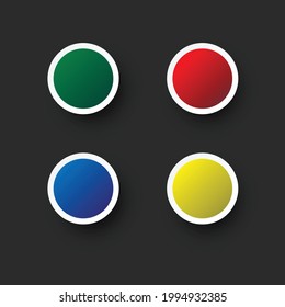 Set Colorful Buttons Isolated On White Background. Speech Bubble. Vector